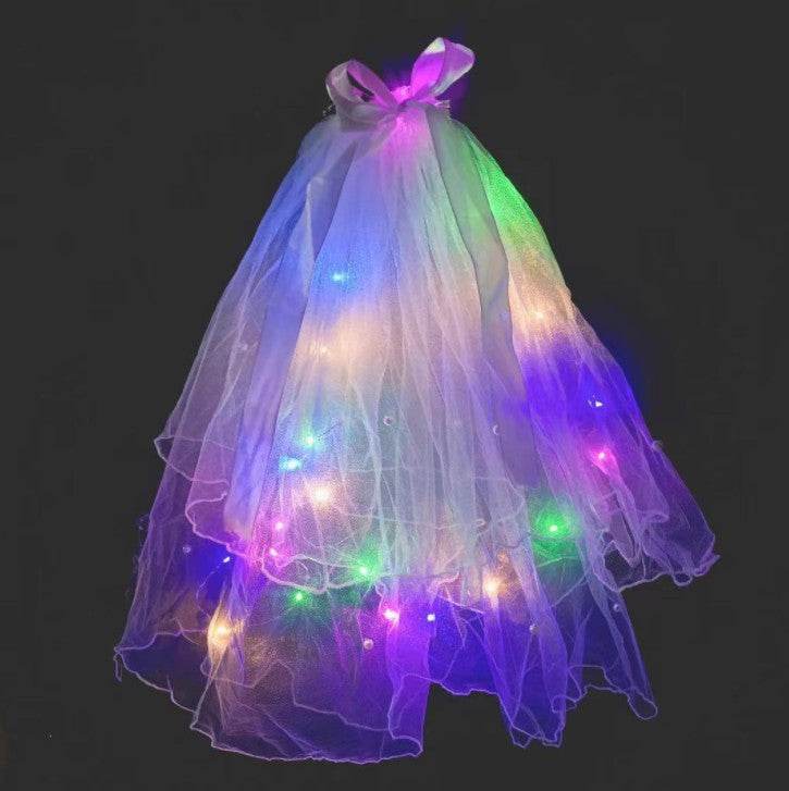 LED Light-Up Wedding Veil with Hair Clip for Women and Kids - Price Value Store