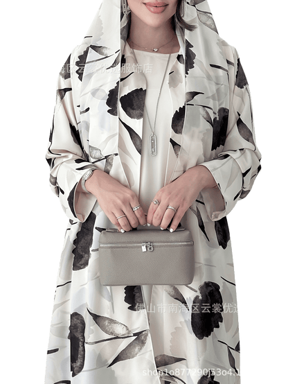 Long-sleeved printed robe with headscarf - Price Value Store