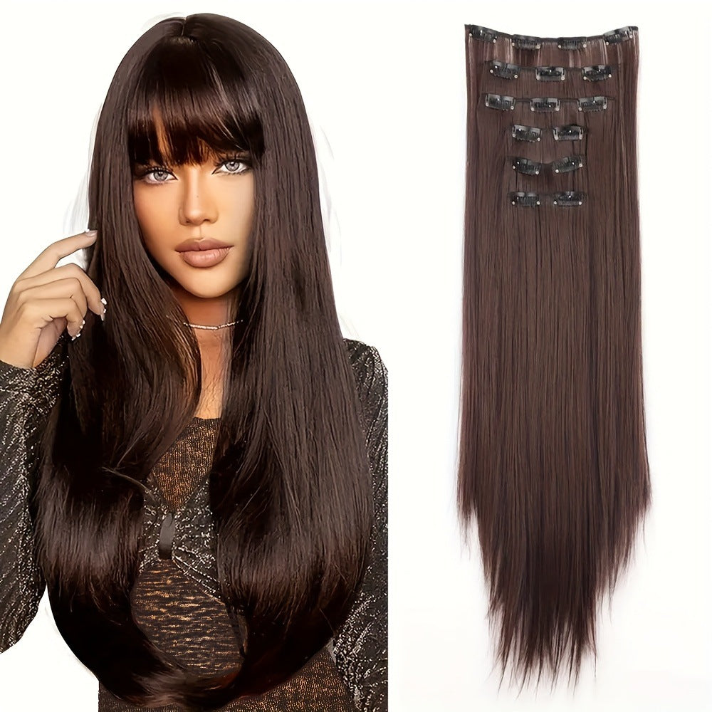 Fashion long straight hair wig piece