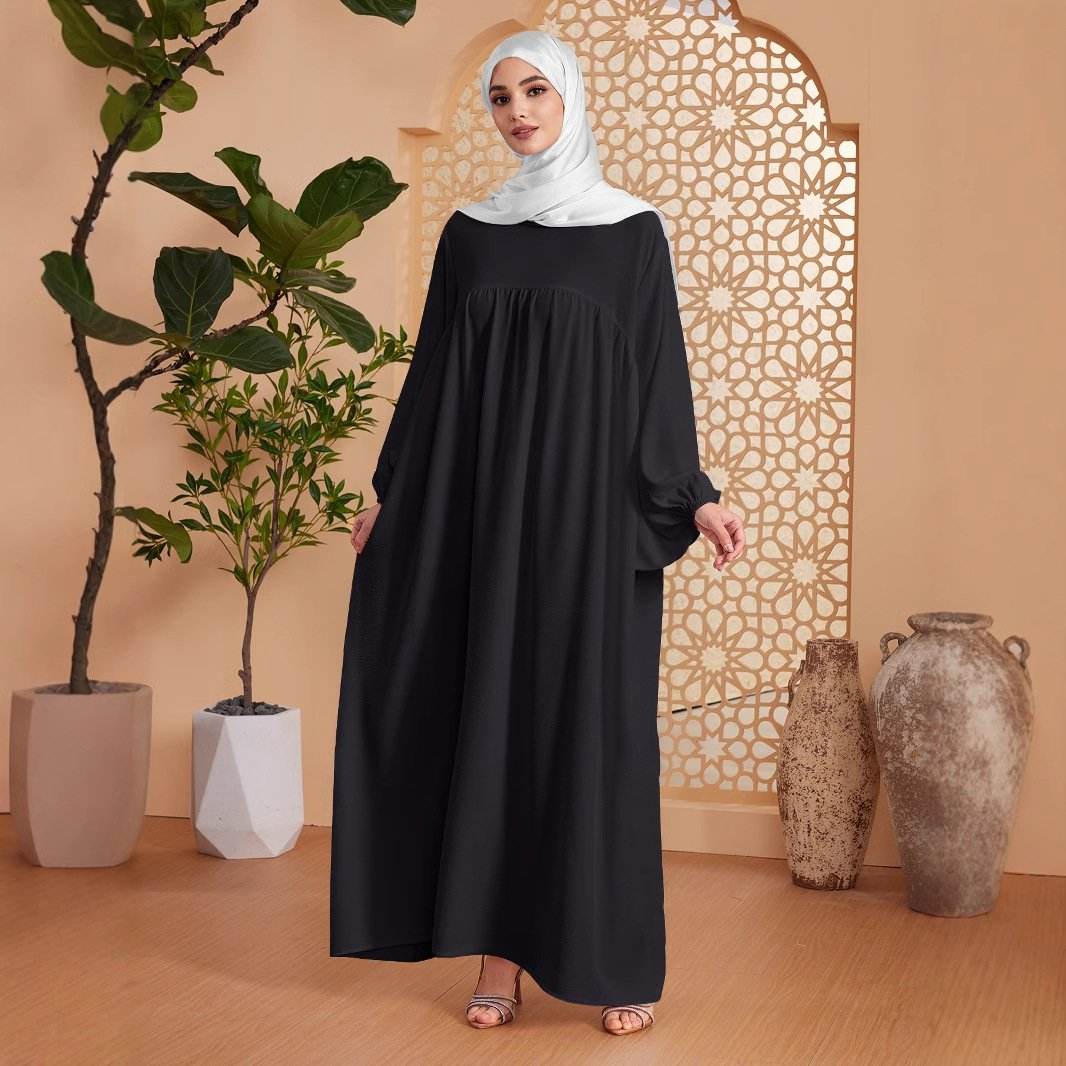 Abaya Robe Women's Long Dress Middle East Turkey Solid Color Simple Loose dress - Price Value Store