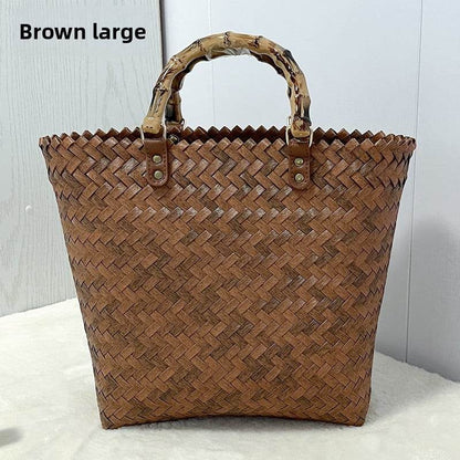 Handmade Bamboo Tote Bag Vacation - Price Value Store
