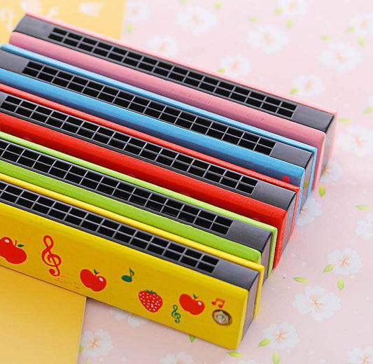 Children's wooden painted harmonica - Price Value Store