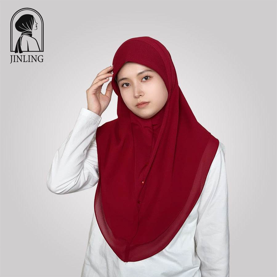 Double-layer chiffon long silk scarf headscarf - Price Value Store