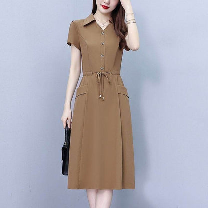 A large-sized waist-cinching and slimming dress - Price Value Store