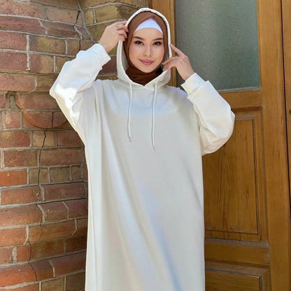 Solid Color Hoodie dress