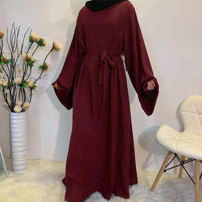 White large-size lace-up dress - Price Value Store