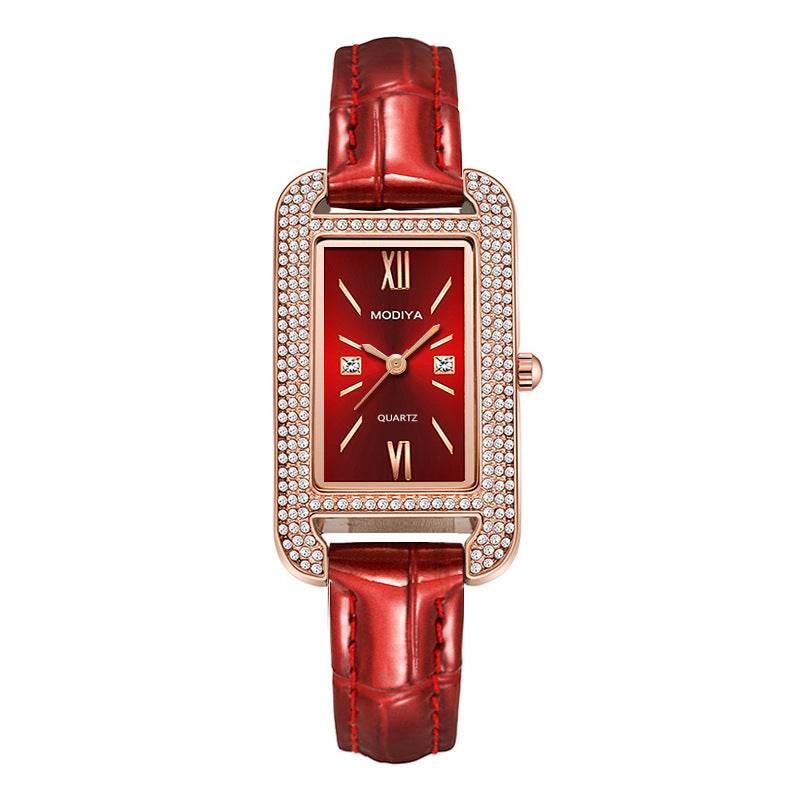 Elegant Diamond Green Dial Women's Watch with Quartz Movement - Price Value Store