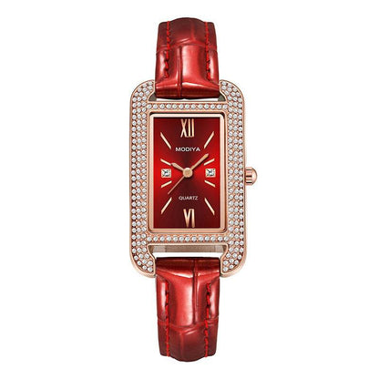 Elegant Diamond Green Dial Women's Watch with Quartz Movement - Price Value Store