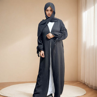 Cardigan coat with drawstring dress - Price Value Store