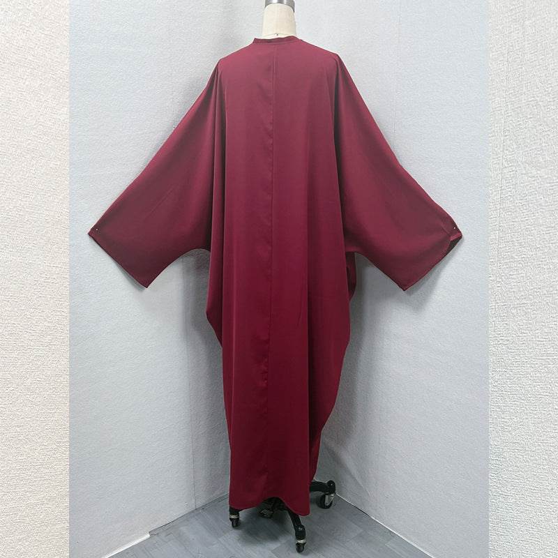 Elegant Bat Sleeve Loose Cardigan with Embroidery - Price Value Store