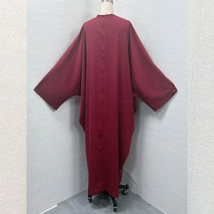 Elegant Bat Sleeve Loose Cardigan with Embroidery - Price Value Store