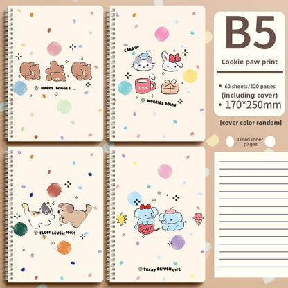 Cute Animal Coil Notebook with Hard Cover - A5/B5, 60 Sheetsd - Price Value Store