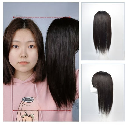 Real hair reissue piece hand-woven head-spinning long wig
