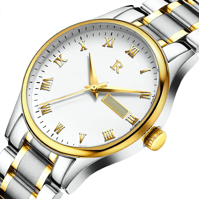 Stainless Steel Waterproof Business Quartz Watch with Calendar - Price Value Store
