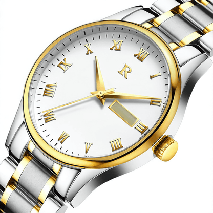 Stainless Steel Waterproof Business Quartz Watch with Calendar - Price Value Store