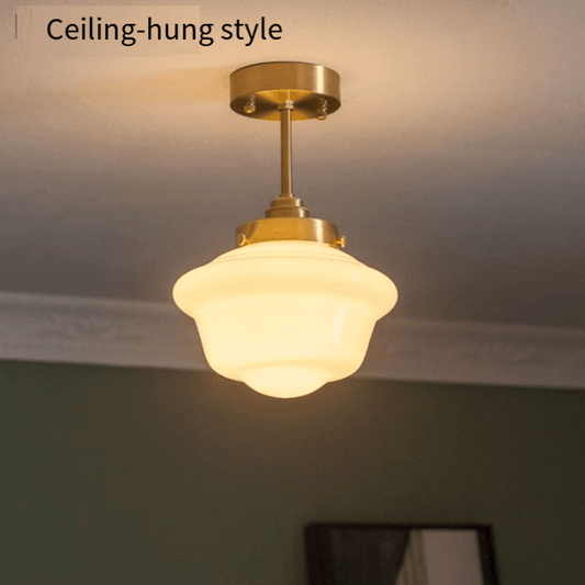 Retro milk-white glass pendant lamp - Price Value Store