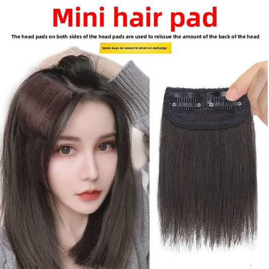 one piece invisible pad hair root two side fluffy wig piece female