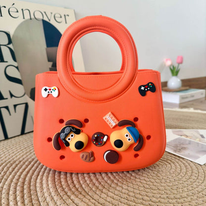 Mini EVA Beach Square Shell Handbag with DIY Hole Pattern - Price Value Store