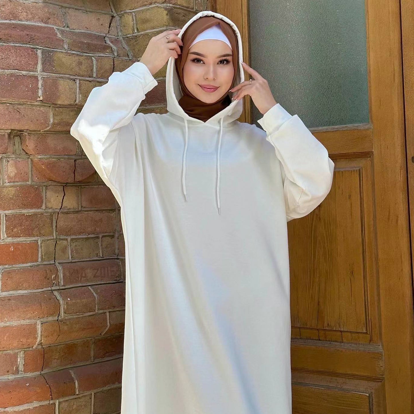 Solid Color Hoodie dress
