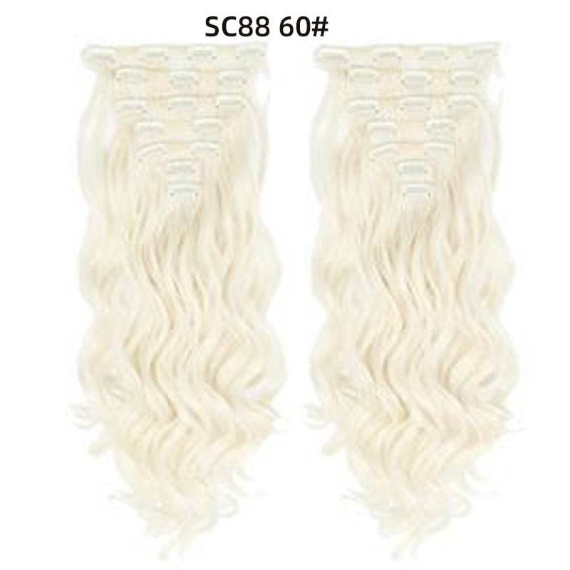 Seven Piece Wig Piece 16 Card Women Chemical Fibre High Temperature Silk Wig Long Curly Hair - Price Value Store