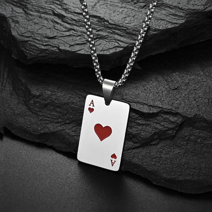 Trendy Geometric Spade Necklace - Hip Hop Titanium Steel Pendant - Price Value Store