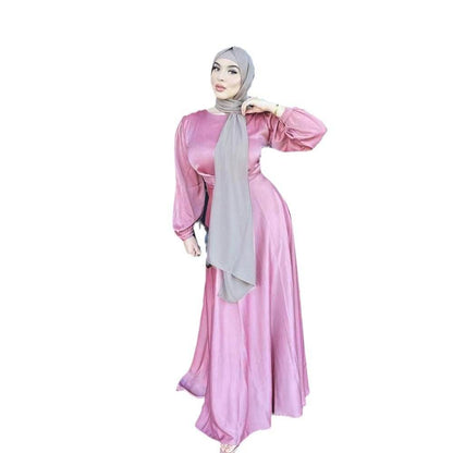 Solid-color long robe and ankle-length dress - Price Value Store