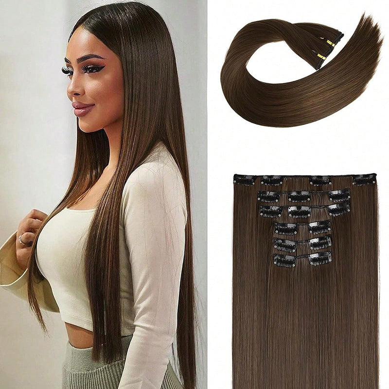 Long straight black hair wig for women