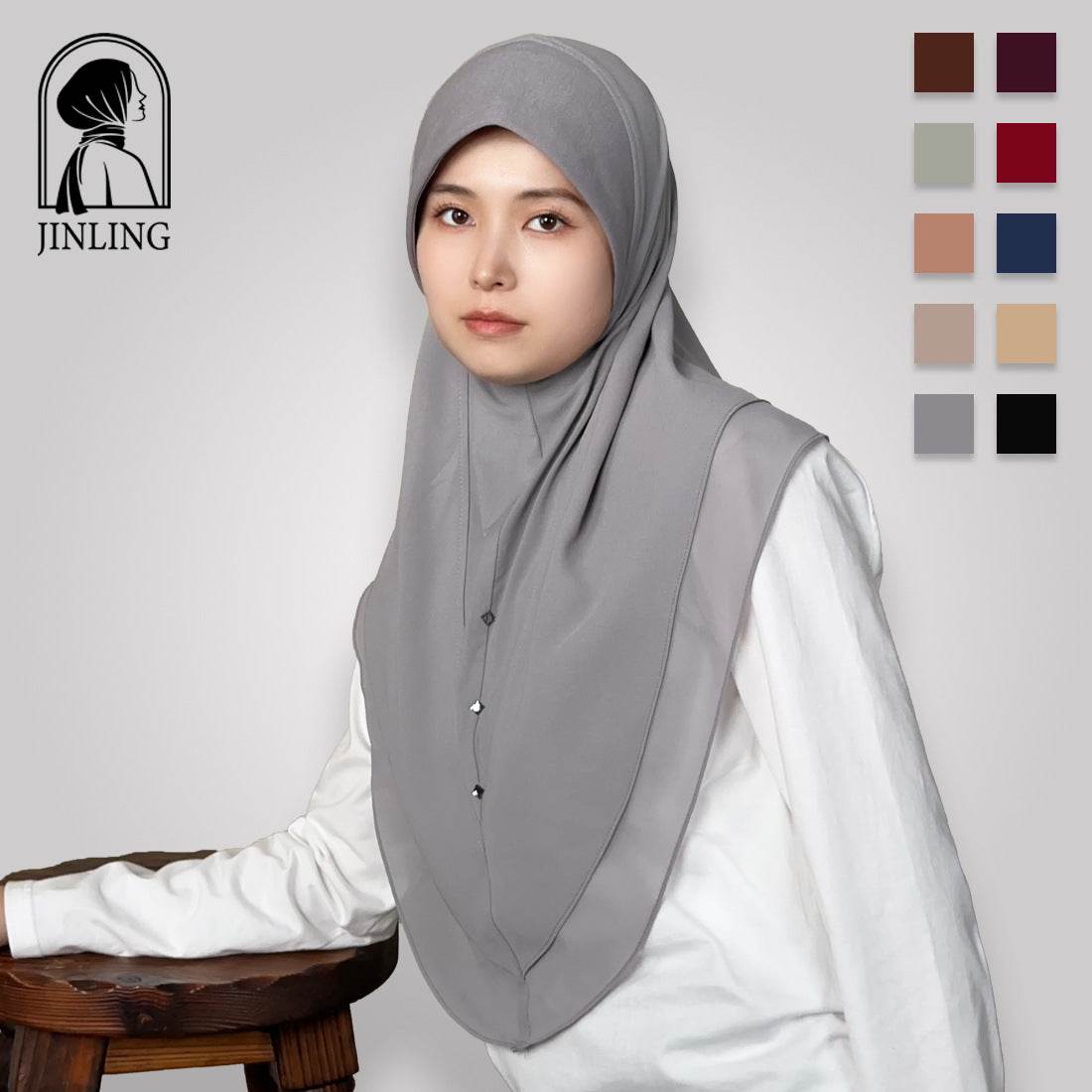 Double-layer chiffon long silk scarf headscarf - Price Value Store