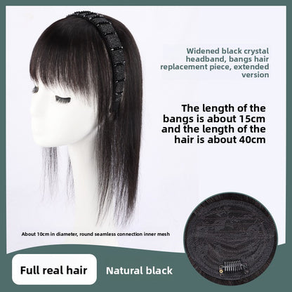 Real hair wig hair band bangs one