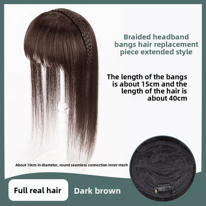 Real hair wig hair band bangs one