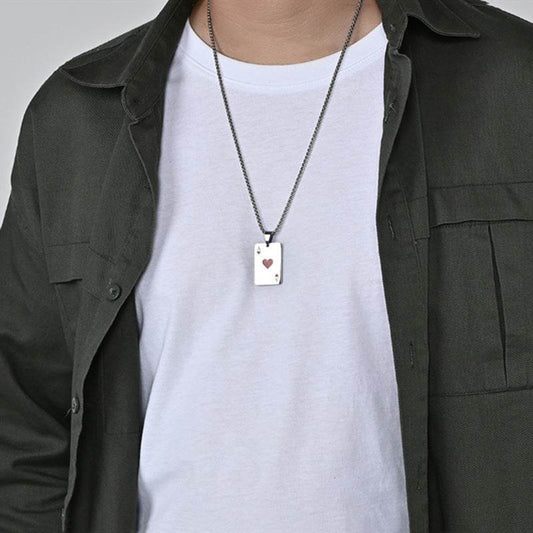 Trendy Geometric Spade Necklace - Hip Hop Titanium Steel Pendant - Price Value Store