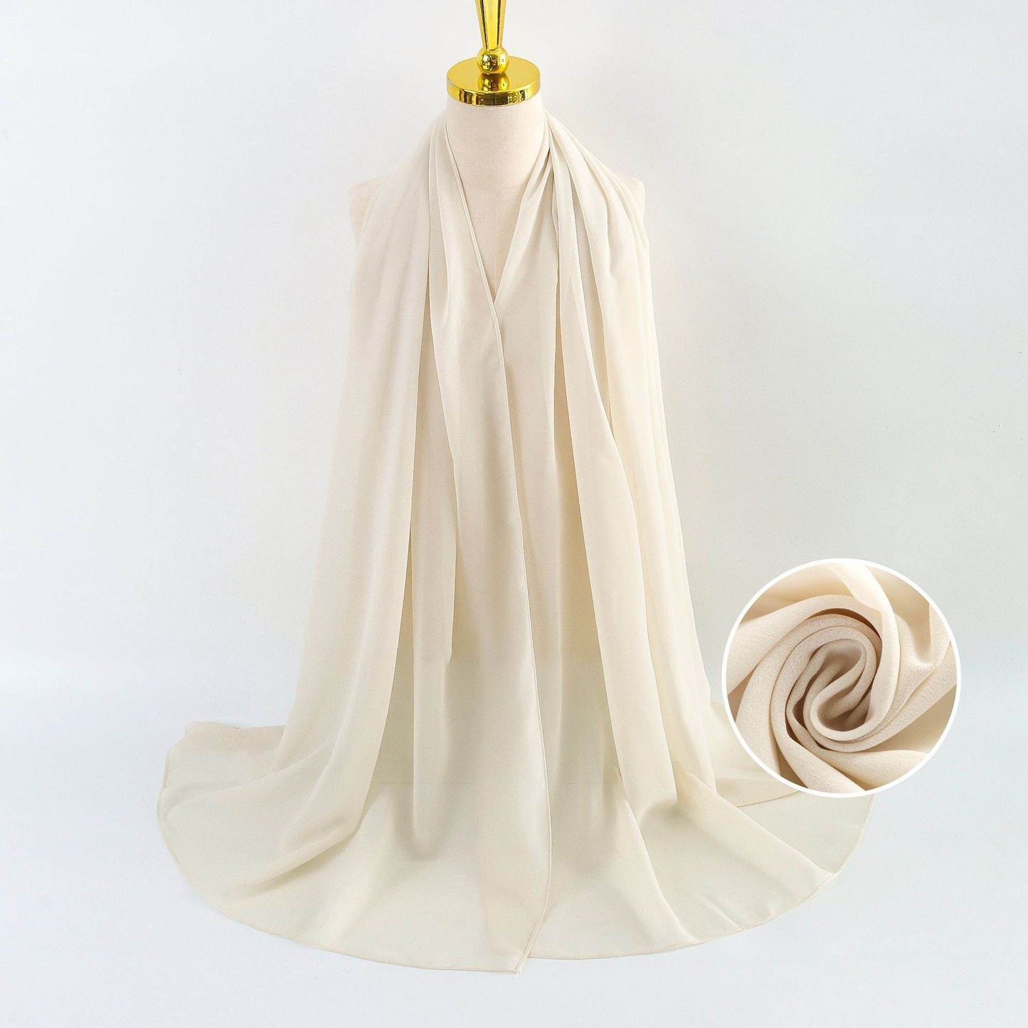 Elegant Pearl Chiffon Scarf for Women - Price Value Store