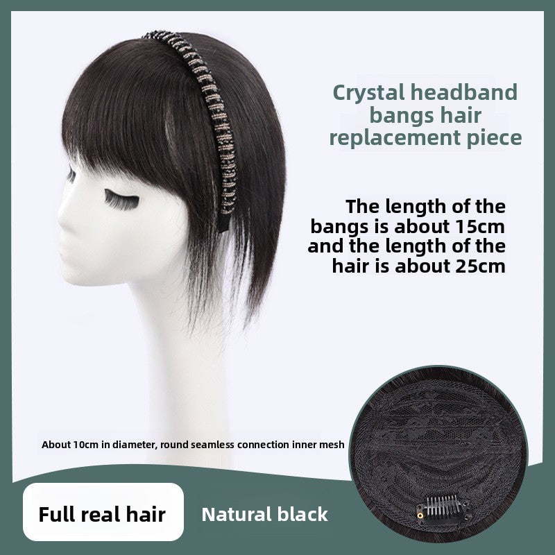 Real hair wig hair band bangs one