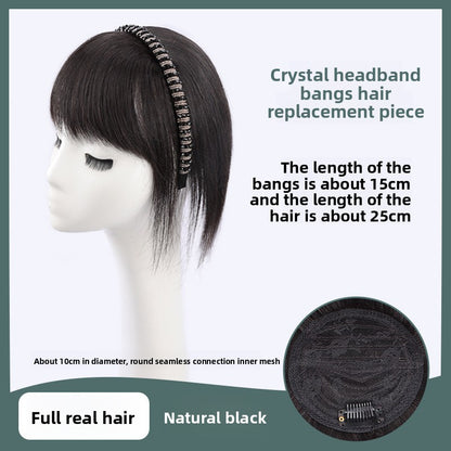 Real hair wig hair band bangs one