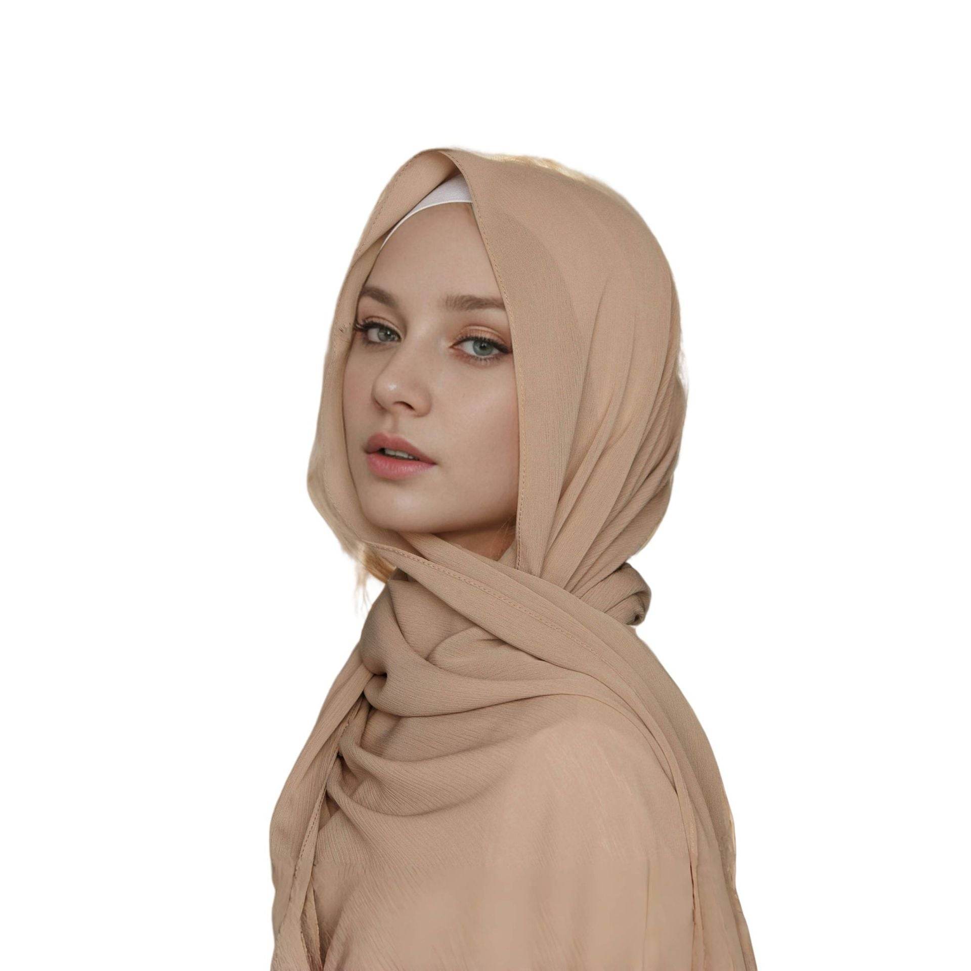 Solid-color women's headscarf with head wrap - Price Value Store