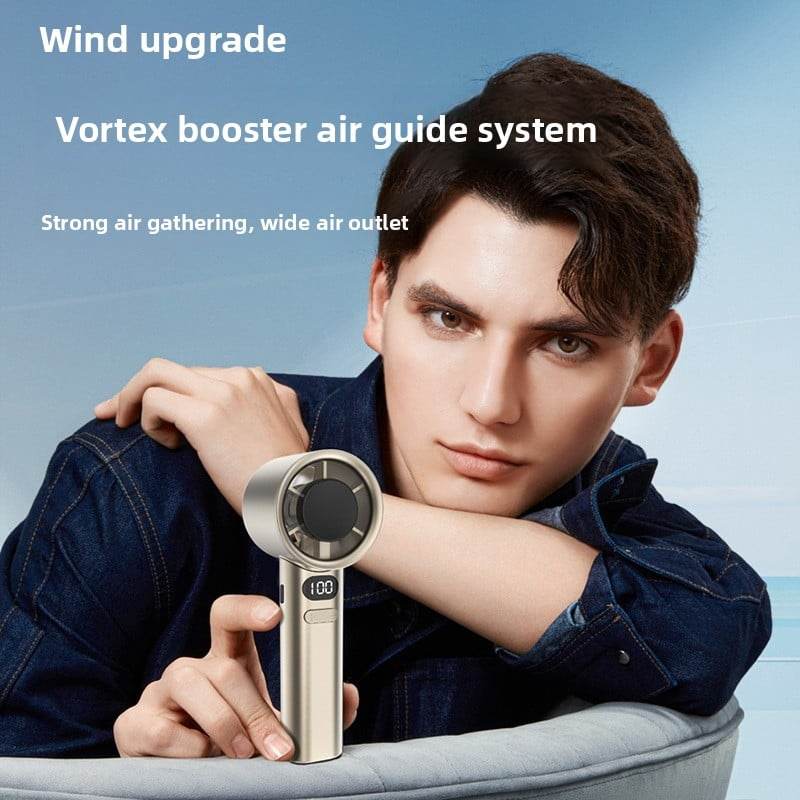 Pocket handheld fan portable outdoor mini handheld turbo fan USB rechargeable leadless desktop fan - Price Value Store