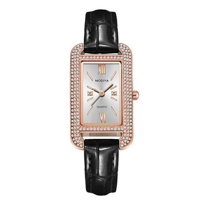 Elegant Diamond Green Dial Women's Watch with Quartz Movement - Price Value Store
