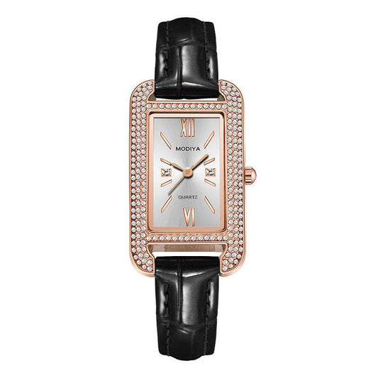 Elegant Diamond Green Dial Women's Watch with Quartz Movement - Price Value Store