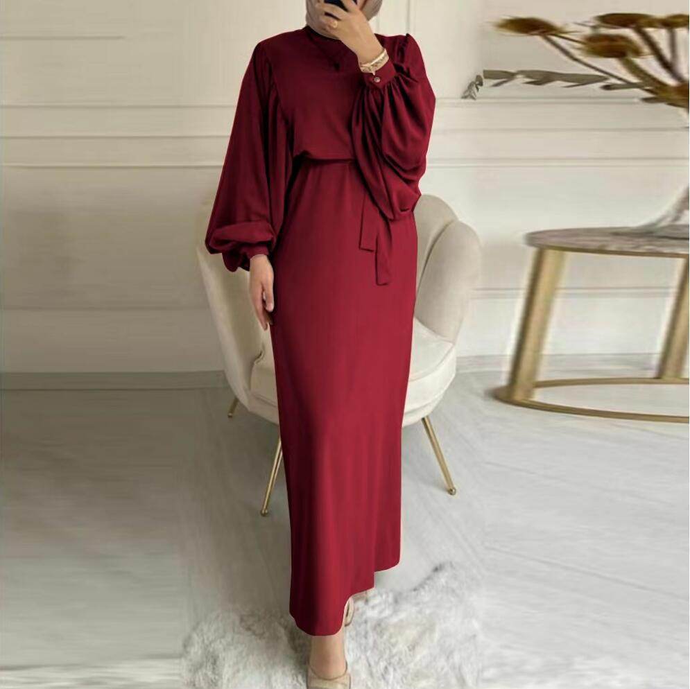 A tight-fitting, low-cut, long-sleeved dress - Price Value Store