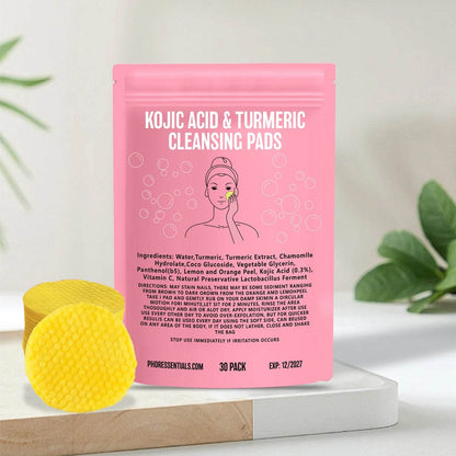 Kojic Acid Gently Cleans Pore Daily Skin Care Moisturizing Not Tight Brightening Face Turmeric Cleansing Pad - Price Value Store