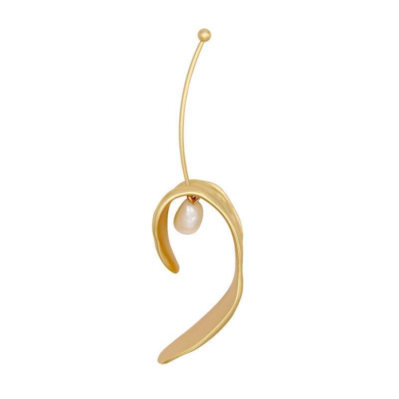 Original gift of French art texture, fashionable style, niche pearl earrings - Price Value Store