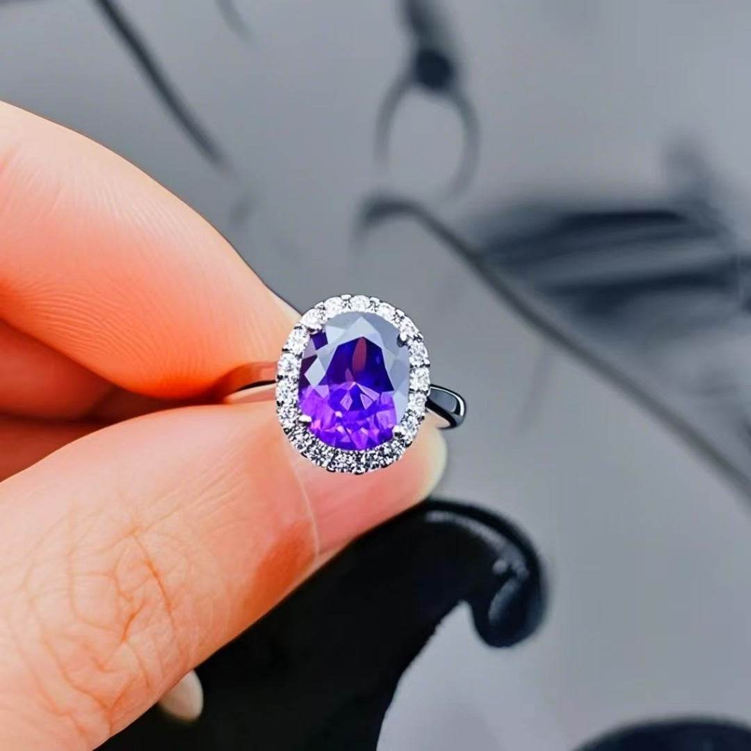 Adjustable Oval Zircon Ring in Rose Gold and Platinum - Price Value Store