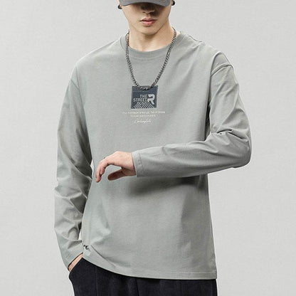 Fashionable printed long-sleeved T-shirt - Price Value Store