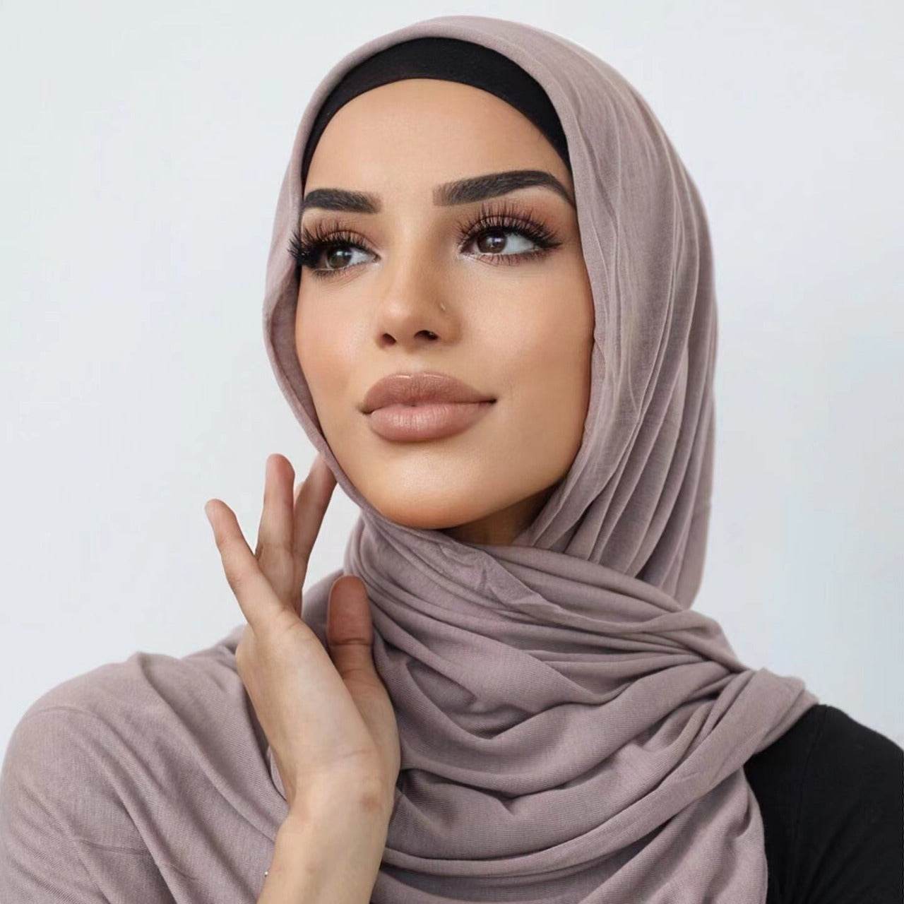 Solid-color lustrous cotton scarf for women - Price Value Store