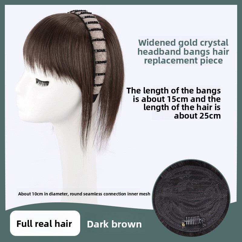 Real hair wig hair band bangs one