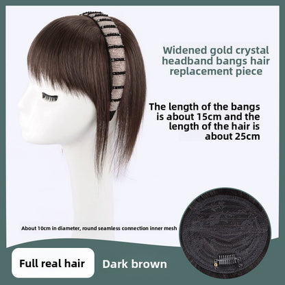 Real hair wig hair band bangs one