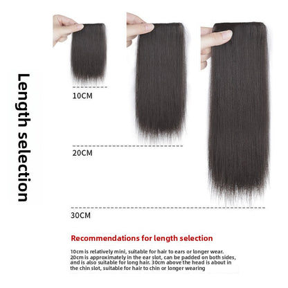one piece invisible pad hair root two side fluffy wig piece female