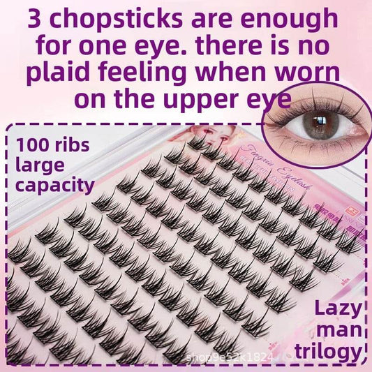 Glue-Free Self-Adhesive False Eyelashes, 10 Rows, Cross/Thick/Natural Styles - Price Value Store