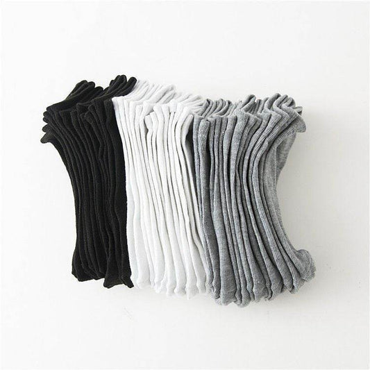 Men's Ankle Socks - Polyester Cotton Blend, Invisible, Solid Color - Price Value Store