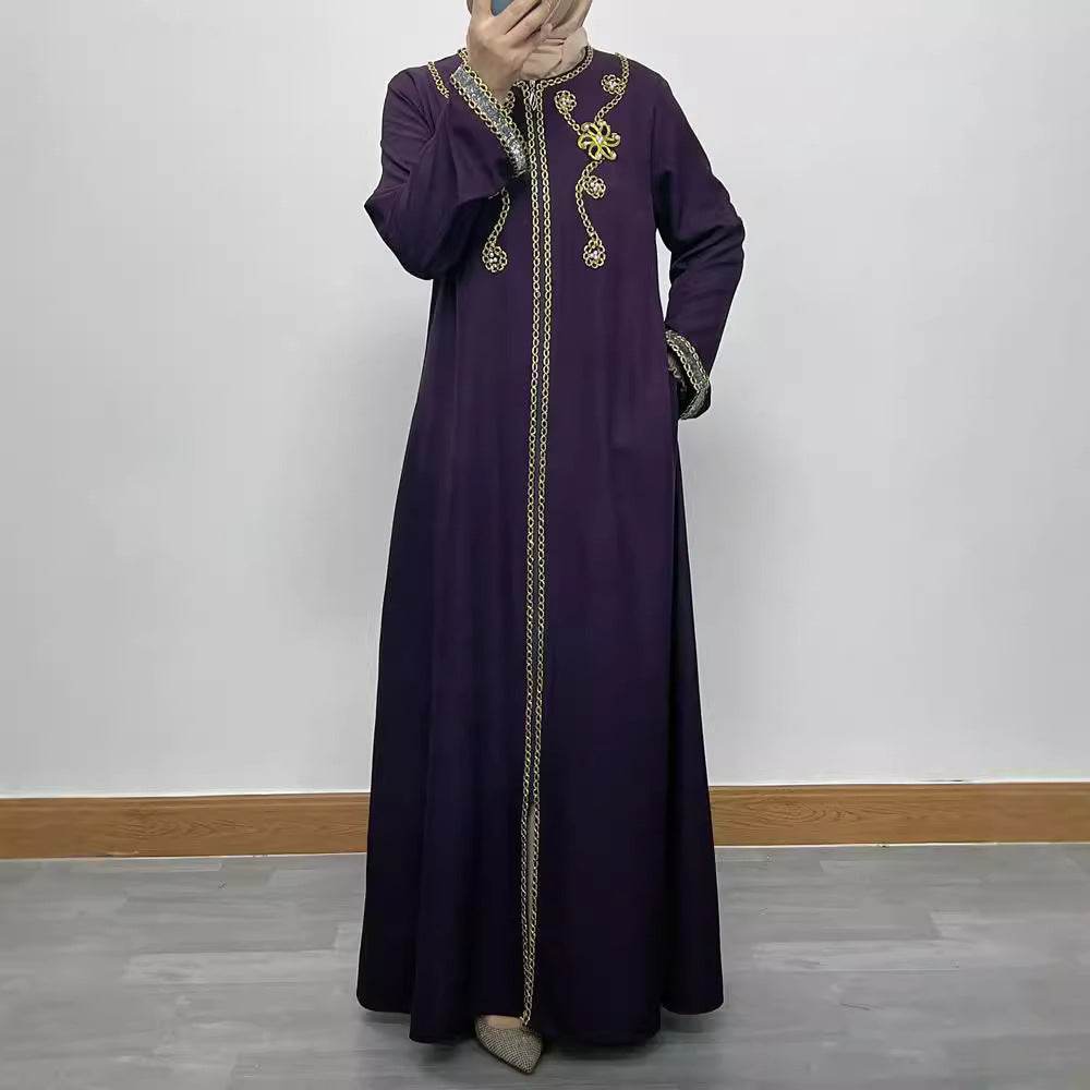 Embroidered floral dress and long robe - Price Value Store
